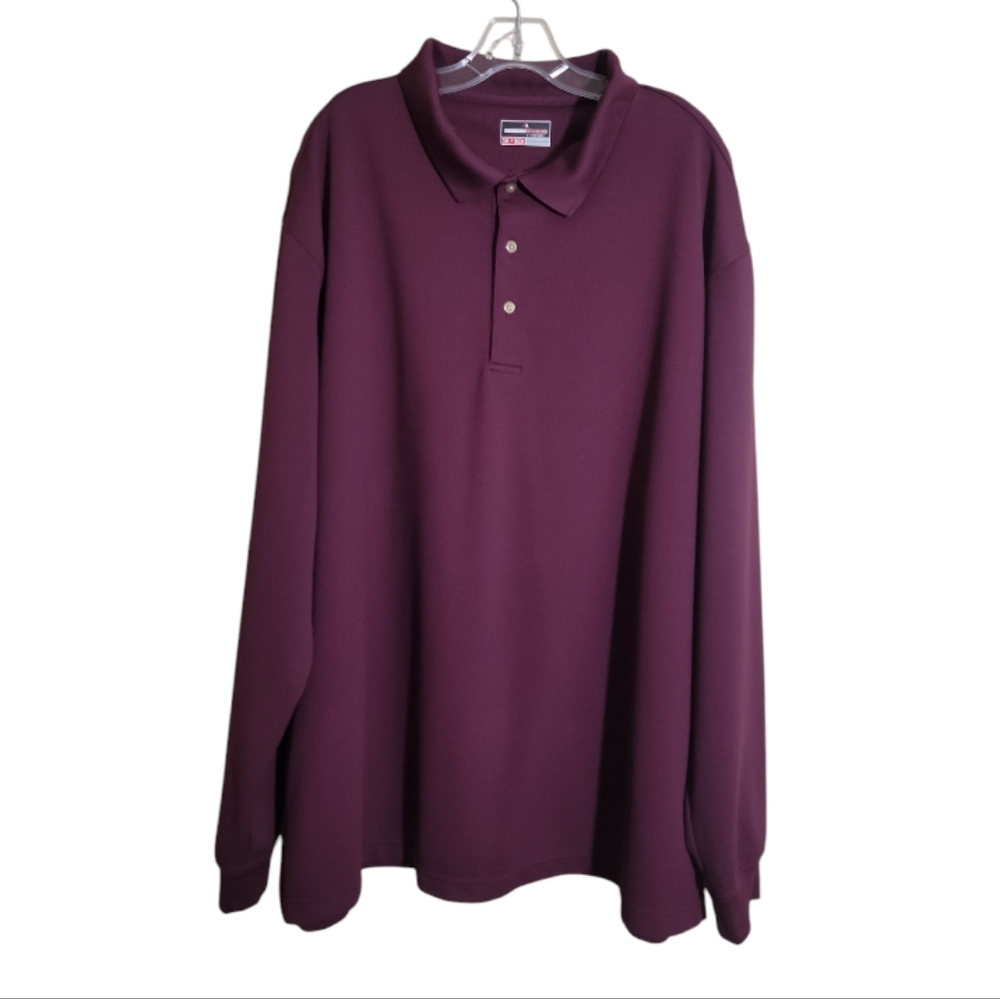 Grand Slam performance golf polo  men's 3X long sleeve burgundy